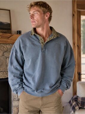 Cabela’s Vintage Pullover Shirt Men’s 2XL Blue Gray Khaki Outdoor Hunting